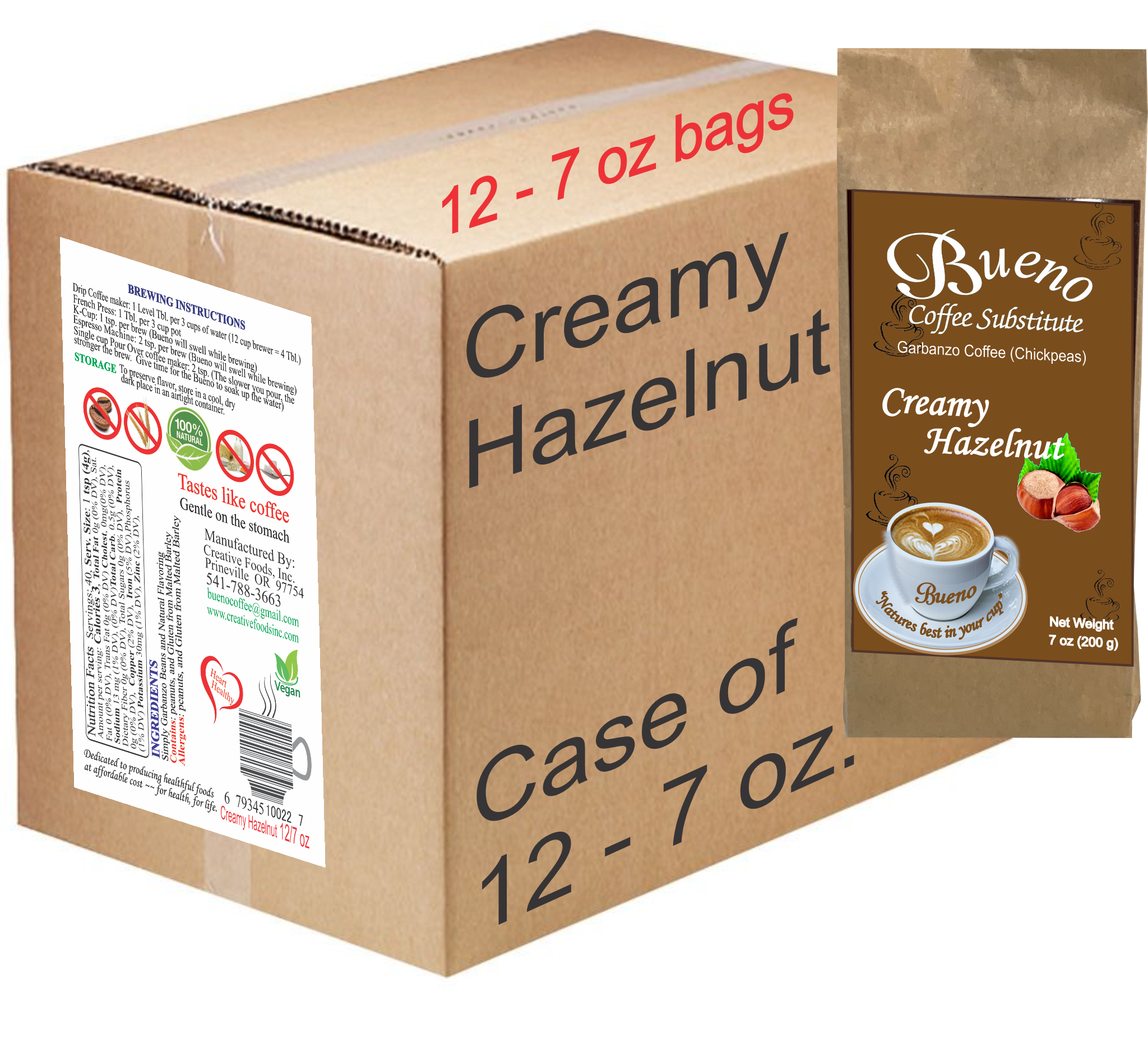 Creamy Hazelnut - case of 12 - 7 ounce packages - Click Image to Close