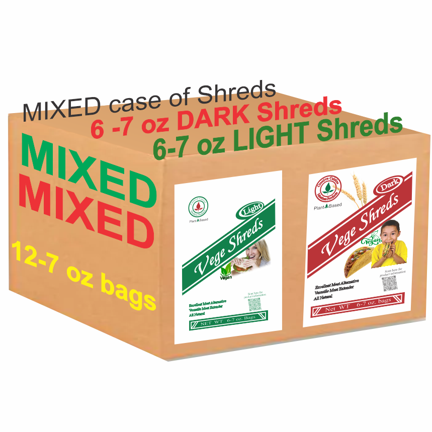 Vege Shreds - Mixed Case of 12-7 oz packages - Click Image to Close