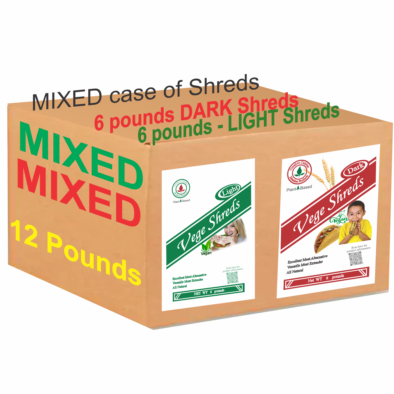 Vege Shreds Mixed BULK 12 pounds - Click Image to Close