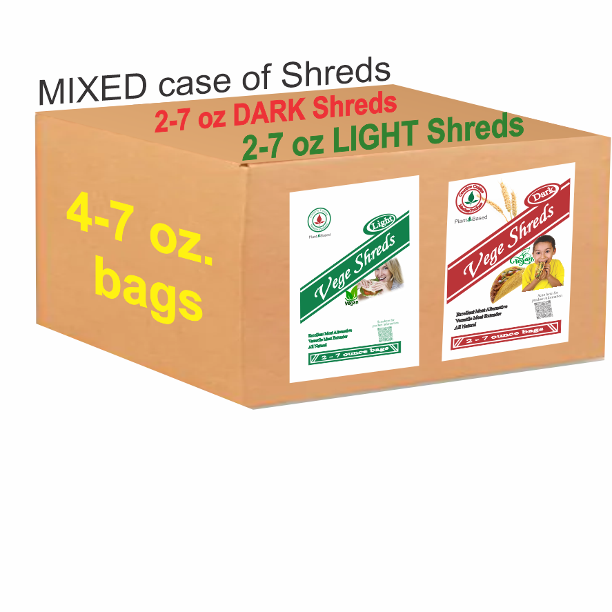 Vege Shreds Mixed 4-7oz bags - Click Image to Close