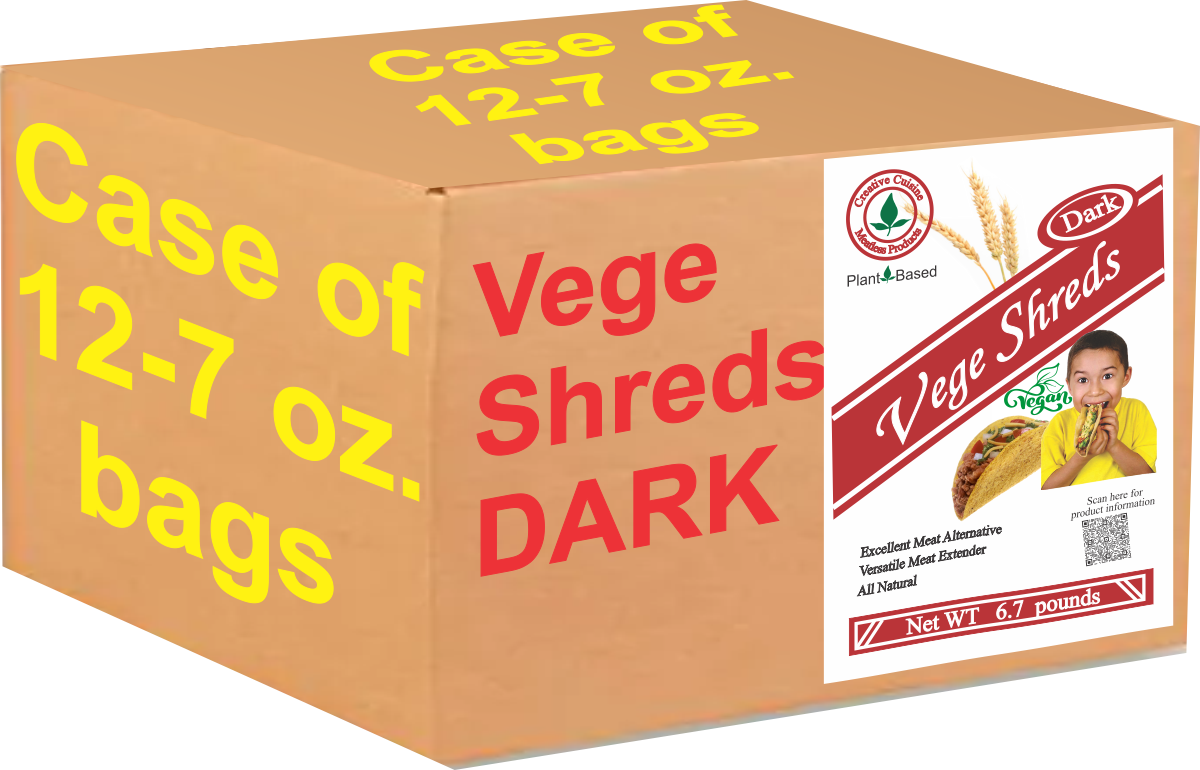 Vege Shreds DARK CASE of 12 - 7 ounce bag - Click Image to Close