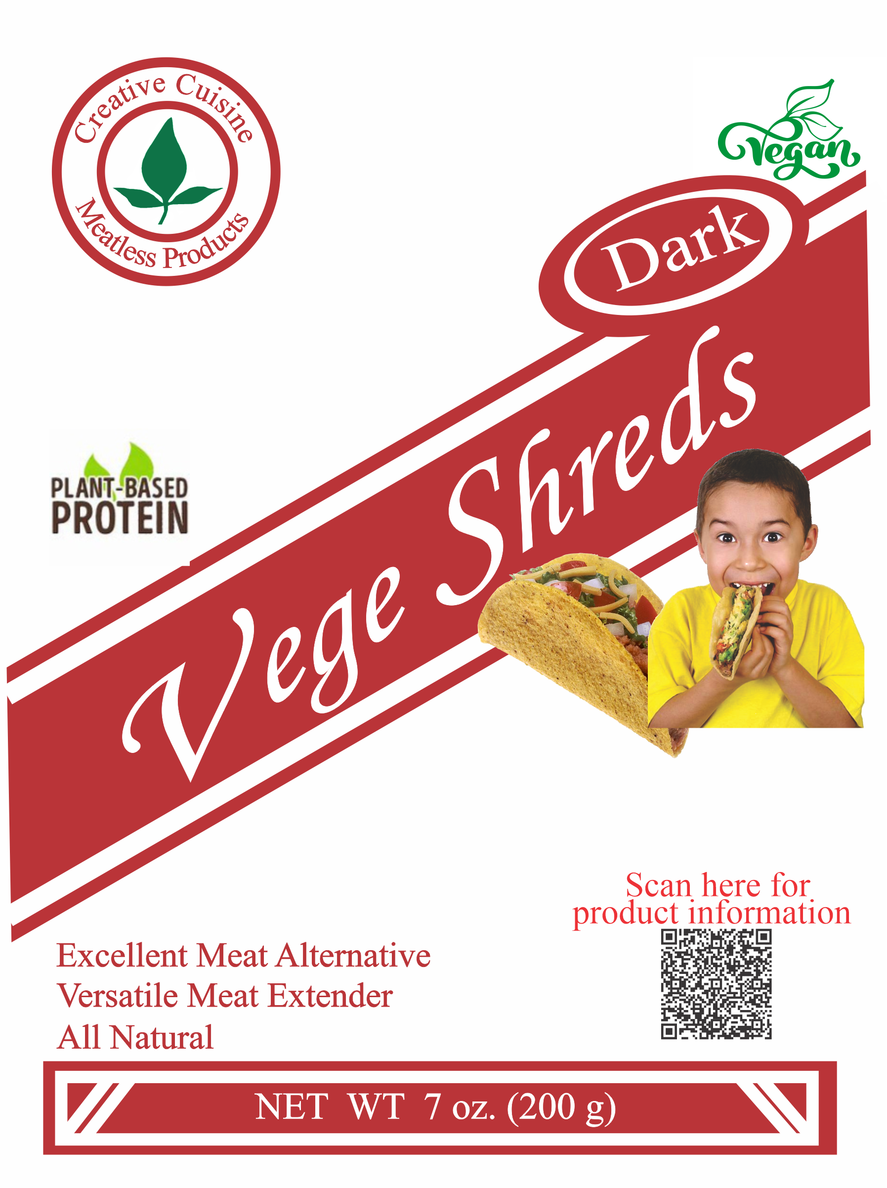 Vege Shreds DARK - 1 - 7 ounce package - Click Image to Close
